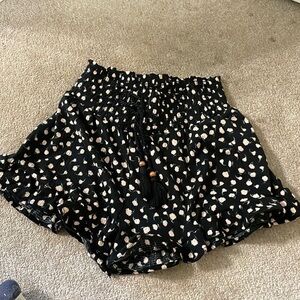 Black and pink floral skorts